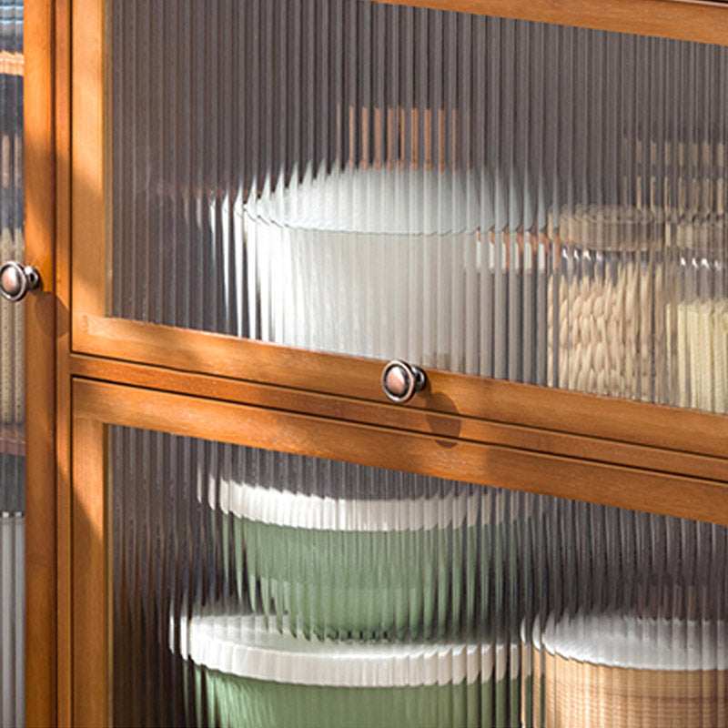 Sideboard di bambù moderno di vetro di vetro per uso della cucina