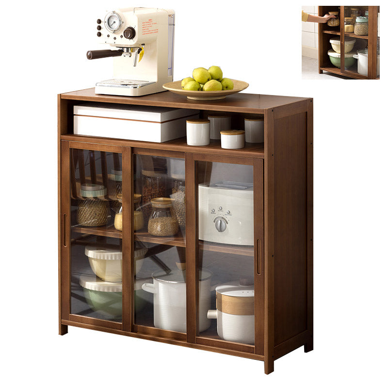 Sideboard di bambù moderno di vetro di vetro per uso della cucina