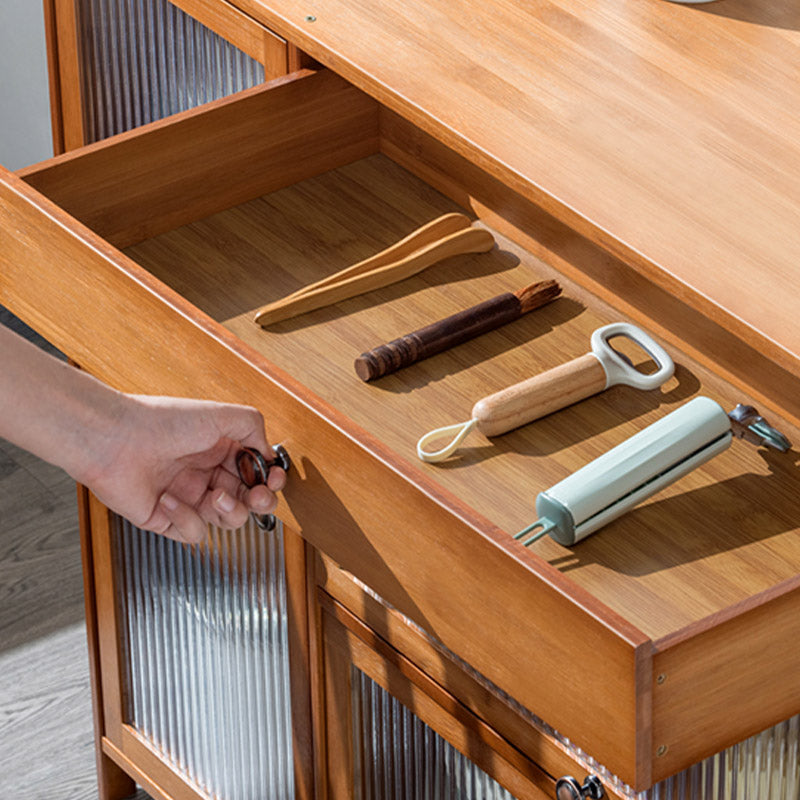 Sideboard di bambù moderno di vetro di vetro per uso della cucina