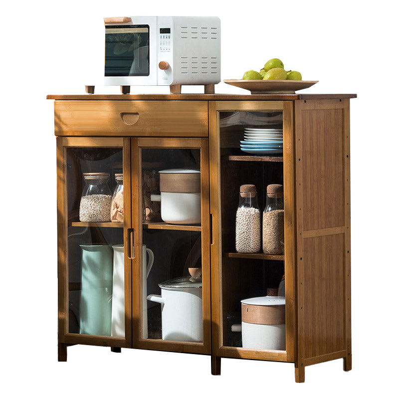 Sideboard di bambù moderno di vetro di vetro per uso della cucina