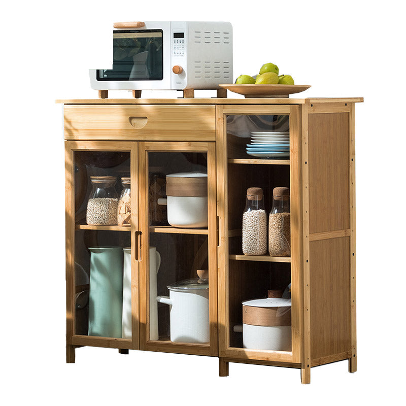 Sideboard di bambù moderno di vetro di vetro per uso della cucina