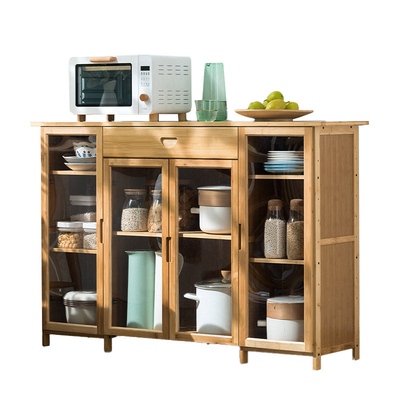 Sideboard di bambù moderno di vetro di vetro per uso della cucina