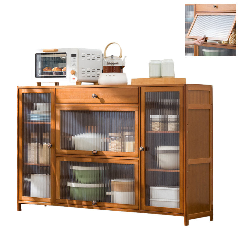Sideboard di bambù moderno di vetro di vetro per uso della cucina