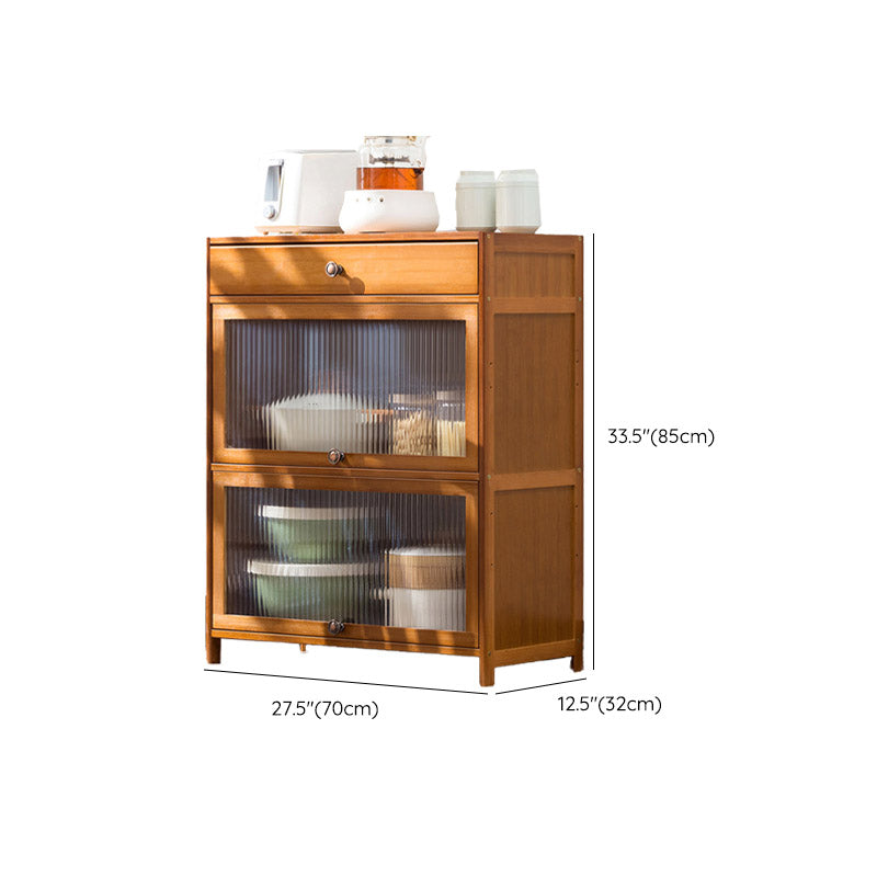 Sideboard di bambù moderno di vetro di vetro per uso della cucina