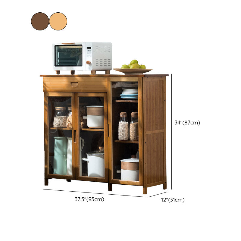 Sideboard di bambù moderno di vetro di vetro per uso della cucina