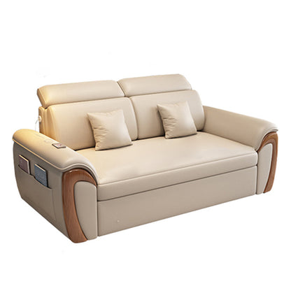 White Futon Sleeper Sofa Bed Pillow Included Convertible Sofas