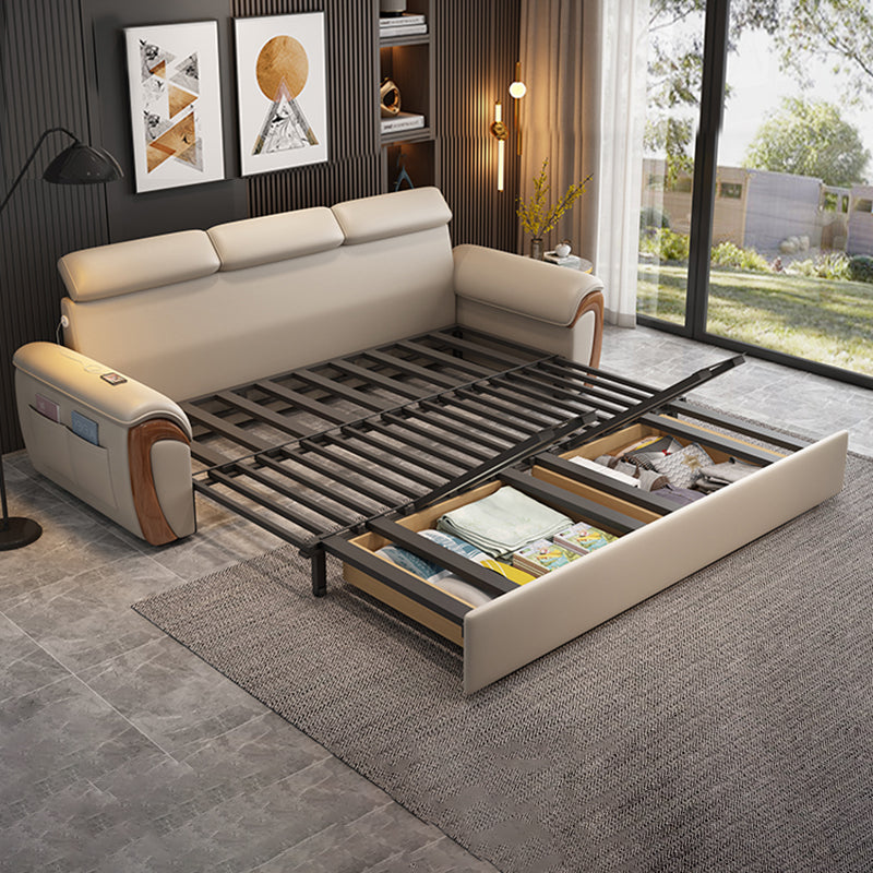 White Futon Sleeper Sofa Bed Pillow Included Convertible Sofas