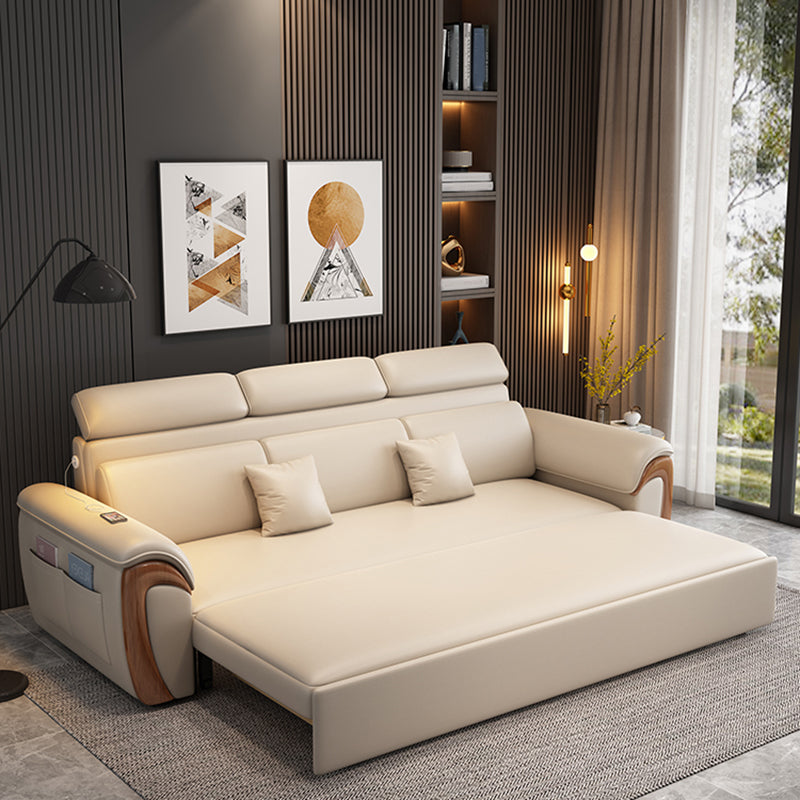 White Futon Sleeper Sofa Bed Pillow Included Convertible Sofas