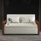 White Futon Sleeper Sofa Bed Contemporary Style with Arms Convertible Sofas Clearhalo 'furn' 'furn_futons' 'Furniture' 'Futons & Daybeds' 'Futons' 'Living Room Furniture' 7035455