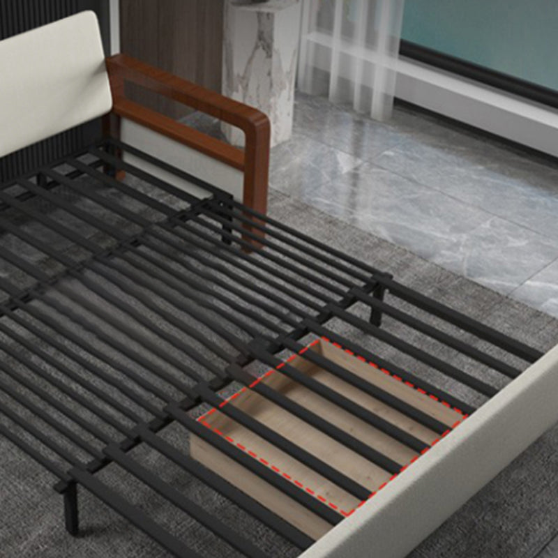 White Futon Sleeper Sofa Bed Contemporary Style with Arms Convertible Sofas Clearhalo 'furn' 'furn_futons' 'Furniture' 'Futons & Daybeds' 'Futons' 'Living Room Furniture' 7035462