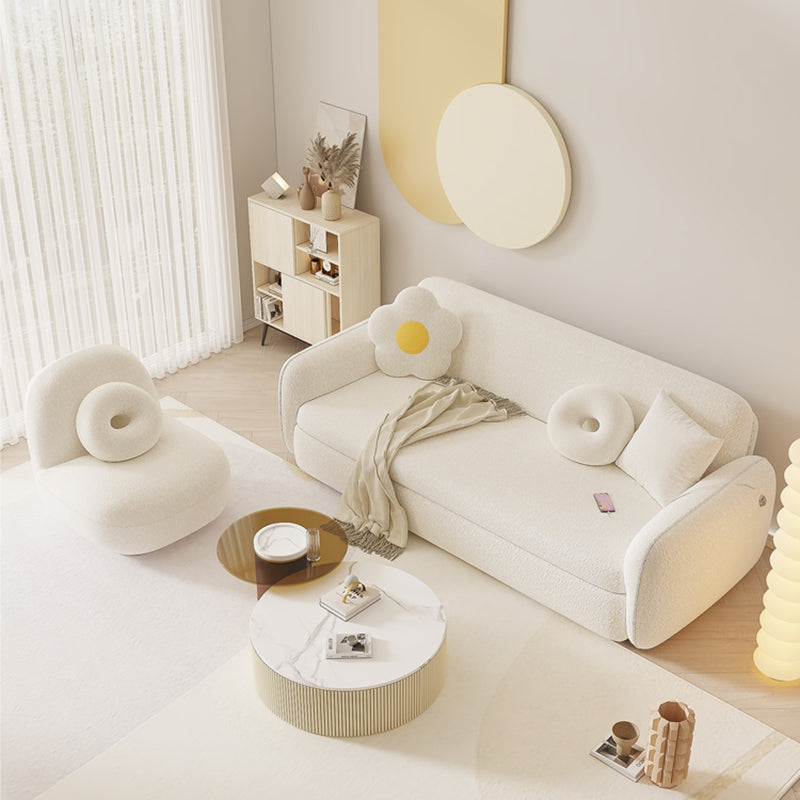 Canapé-lit de futon scandinave futon lit en bois et canapés convertibles en tissu en blanc