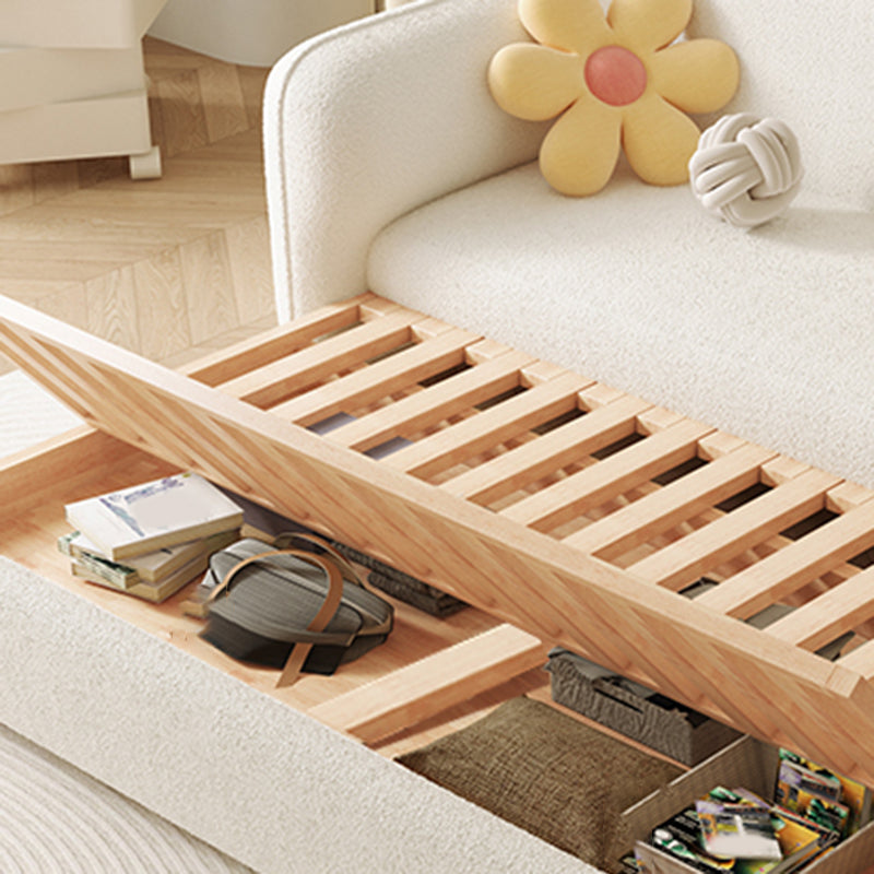 Canapé-lit de futon scandinave futon lit en bois et canapés convertibles en tissu en blanc