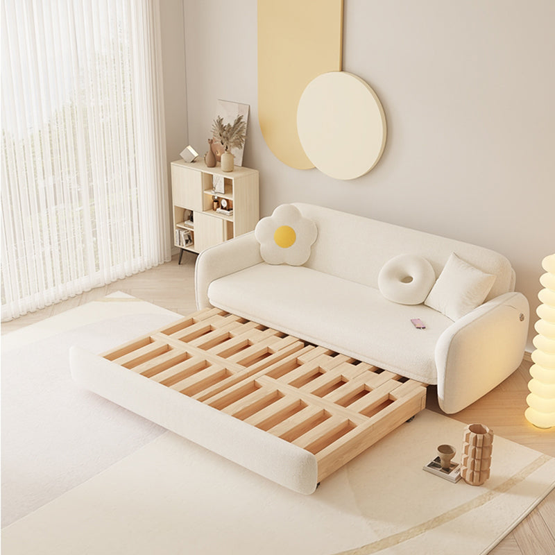 Canapé-lit de futon scandinave futon lit en bois et canapés convertibles en tissu en blanc