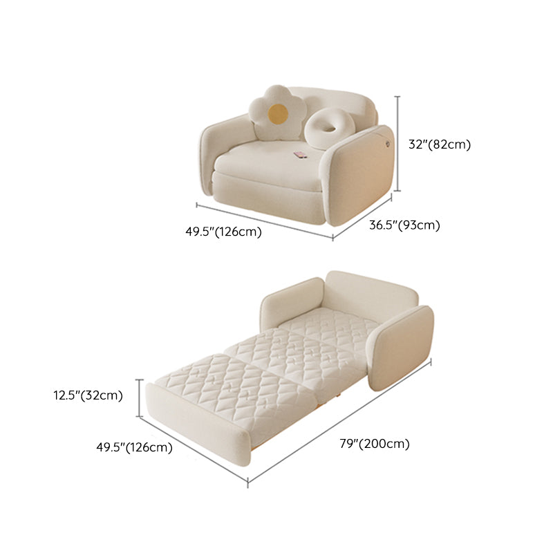 Canapé-lit de futon scandinave futon lit en bois et canapés convertibles en tissu en blanc