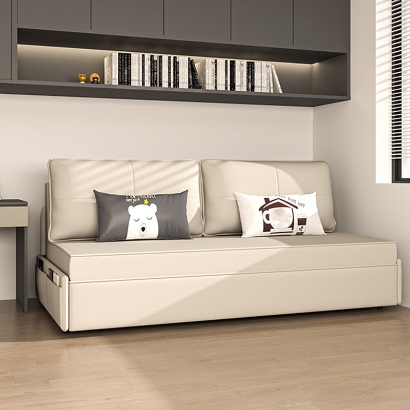 Kussen terug witte slaper bank gebonden lederen Scandinavisch futon bank bed