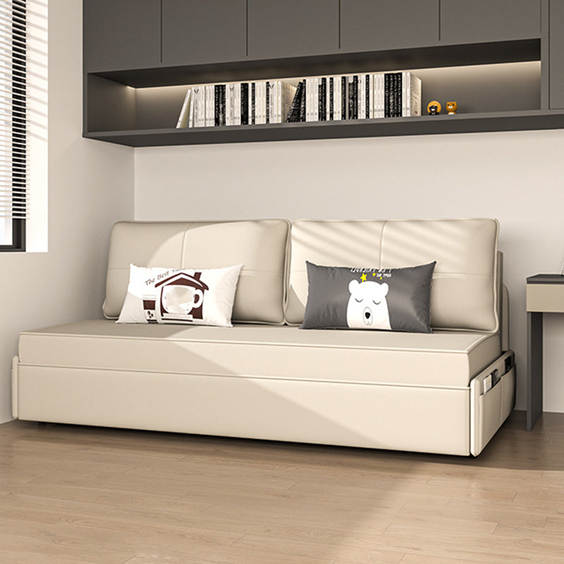 Kussen terug witte slaper bank gebonden lederen Scandinavisch futon bank bed