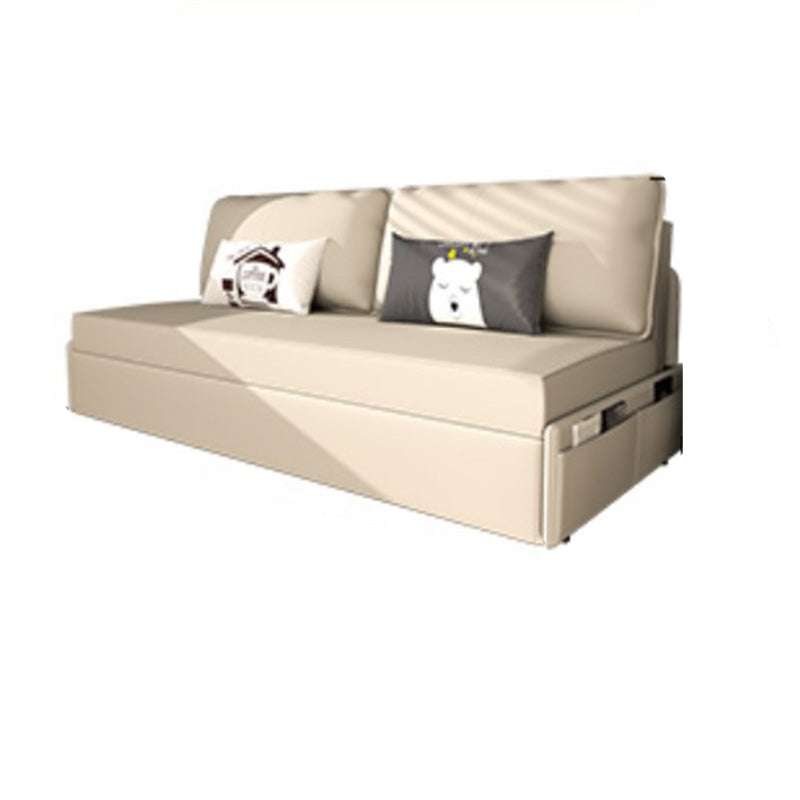 Kussen terug witte slaper bank gebonden lederen Scandinavisch futon bank bed