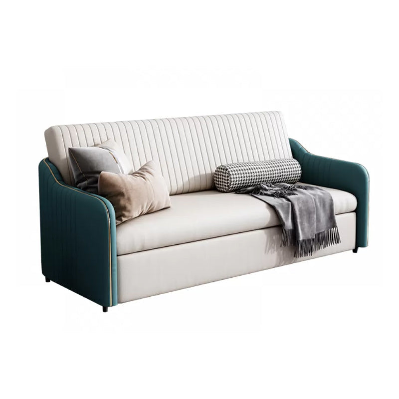 37" Wide Glam Sleeper Sofa Futon Foldable Pillow Included Sleeper Sofa Tech Cloth Green Clearhalo 'furn' 'furn_futons' 'Furniture' 'Futons & Daybeds' 'Futons' 'Living Room Furniture' 7035594