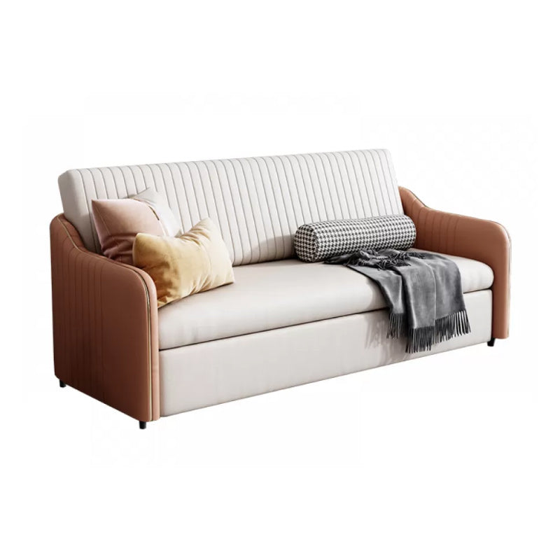 37" Wide Glam Sleeper Sofa Futon Foldable Pillow Included Sleeper Sofa Tech Cloth Orange Clearhalo 'furn' 'furn_futons' 'Furniture' 'Futons & Daybeds' 'Futons' 'Living Room Furniture' 7035596