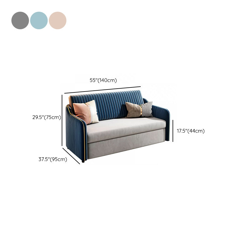 37" Wide Glam Sleeper Sofa Futon Foldable Pillow Included Sleeper Sofa Clearhalo 'furn' 'furn_futons' 'Furniture' 'Futons & Daybeds' 'Futons' 'Living Room Furniture' 7035610