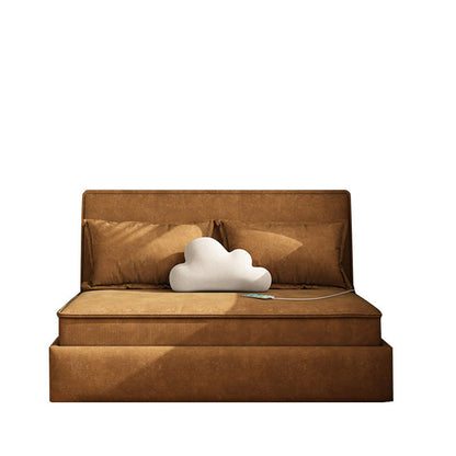 Scandinavian Sofa Bed Storage Sleeper Sofa in Orange Upholstery 72.8"L x 31.5"W x 29.5"H Clearhalo 'furn' 'furn_futons' 'Furniture' 'Futons & Daybeds' 'Futons' 'Living Room Furniture' 7035658