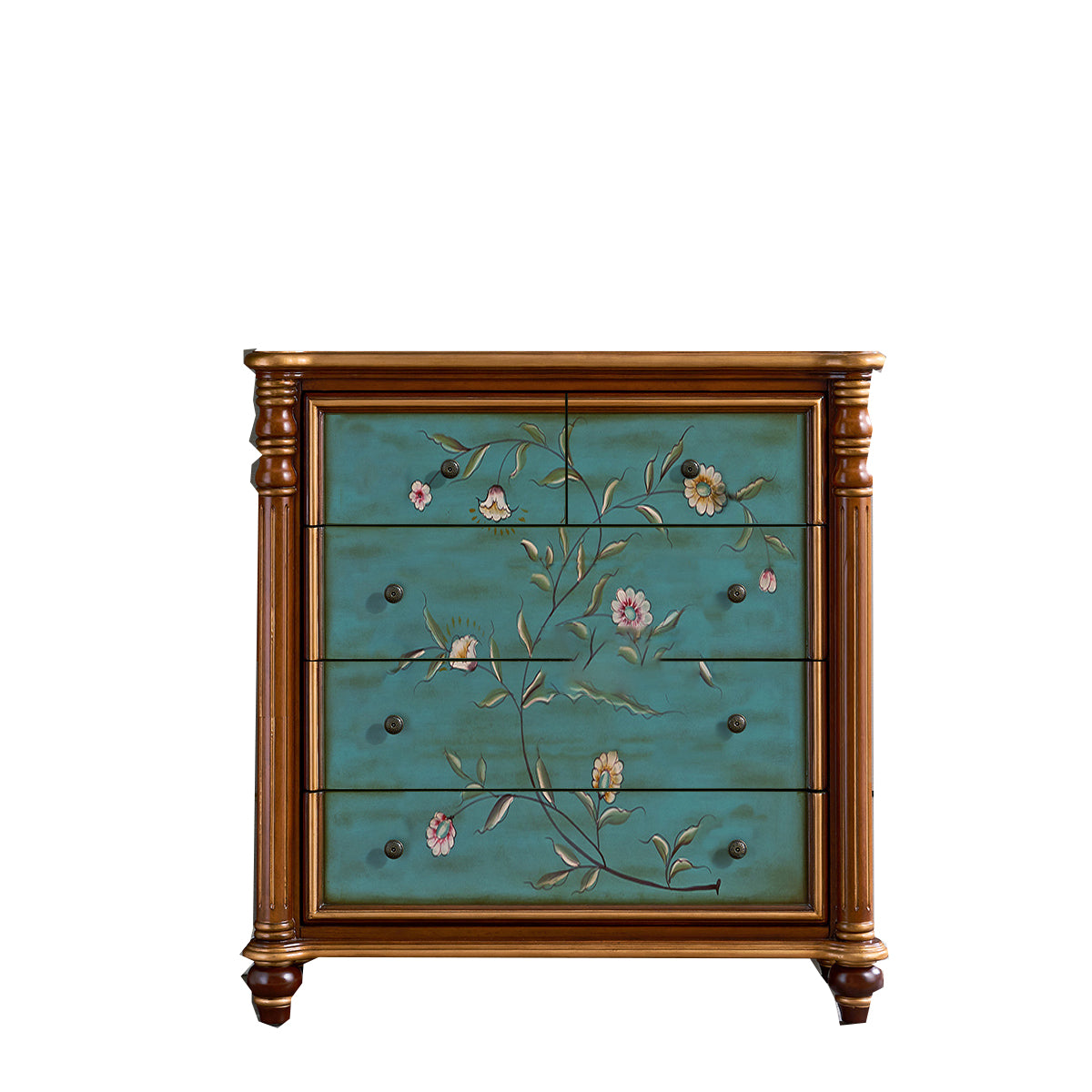 Traditional Storage Chest Dresser Solid Wood Dresser , 15.6 Inch W 39"L x 16"W x 41"H Green Clearhalo 'Bedroom Furniture' 'Dressers & Chests' 'dressers_chests' 'furn' 'furn_dressers_chests' 'Furniture' 7036147