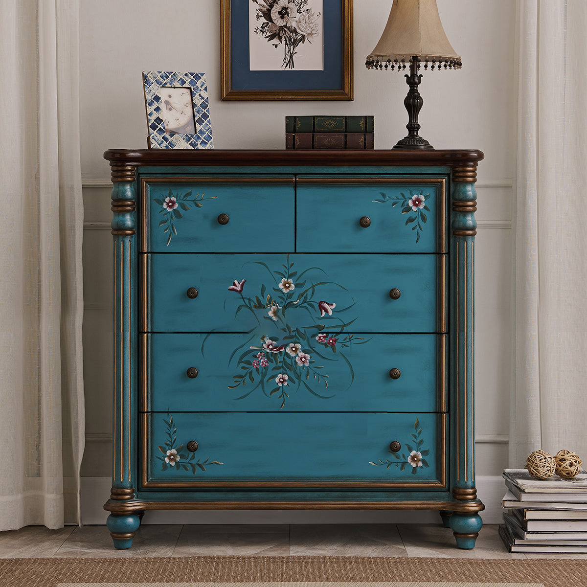 Traditional Storage Chest Dresser Solid Wood Dresser , 15.6 Inch W Clearhalo 'Bedroom Furniture' 'Dressers & Chests' 'dressers_chests' 'furn' 'furn_dressers_chests' 'Furniture' 7036152