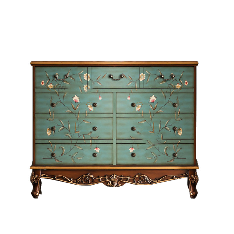 Traditional Storage Chest Dresser Solid Wood Dresser , 15.6 Inch W 47"L x 16"W x 38"H Aqua Clearhalo 'Bedroom Furniture' 'Dressers & Chests' 'dressers_chests' 'furn' 'furn_dressers_chests' 'Furniture' 7036155