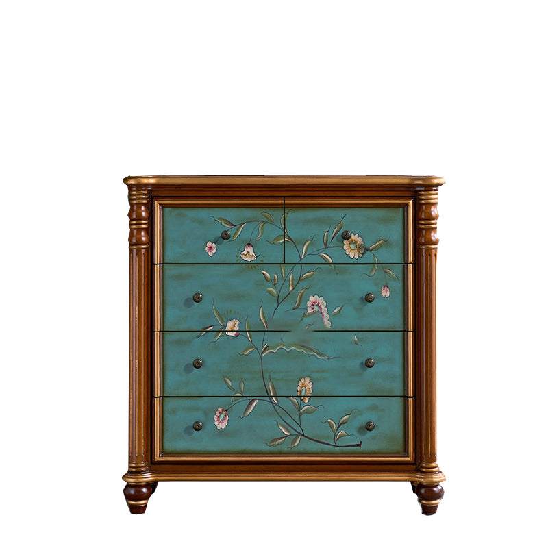 Traditional Storage Chest Dresser Solid Wood Dresser , 15.6 Inch W 31.5"L x 16"W x 41"H Green Clearhalo 'Bedroom Furniture' 'Dressers & Chests' 'dressers_chests' 'furn' 'furn_dressers_chests' 'Furniture' 7036157
