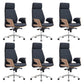 Modern Armless Office Chair Leather Adjustable Seat Height Desk Chair with Wheels 6 Piece Set High-Back (Over 22 in.) Clearhalo 'furn' 'furn_office_chair' 'Furniture' 'Office Chairs' 'Office Furniture' 'office_chair' 7036209