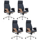 Modern Armless Office Chair Leather Adjustable Seat Height Desk Chair with Wheels 4 Piece Set High-Back (Over 22 in.) Clearhalo 'furn' 'furn_office_chair' 'Furniture' 'Office Chairs' 'Office Furniture' 'office_chair' 7036212