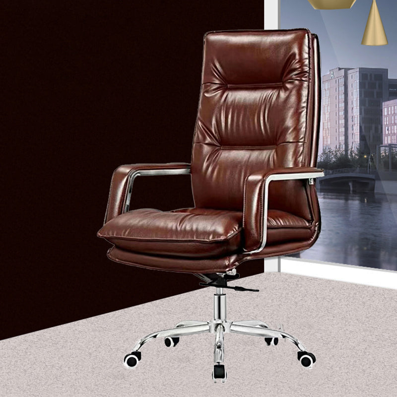 Modern Office Chair No Distressing Ergonomic Leather Desk Chair Clearhalo 'furn' 'furn_office_chair' 'Furniture' 'Office Chairs' 'Office Furniture' 'office_chair' 7036227