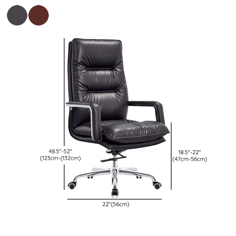 Modern Office Chair No Distressing Ergonomic Leather Desk Chair Clearhalo 'furn' 'furn_office_chair' 'Furniture' 'Office Chairs' 'Office Furniture' 'office_chair' 7036237