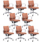 Modern Fixed Arms Chair Leather Adjustable Seat Height Desk Chair with Wheels Light Brown 8 Piece Set Clearhalo 'furn' 'furn_office_chair' 'Furniture' 'Office Chairs' 'Office Furniture' 'office_chair' 7037151
