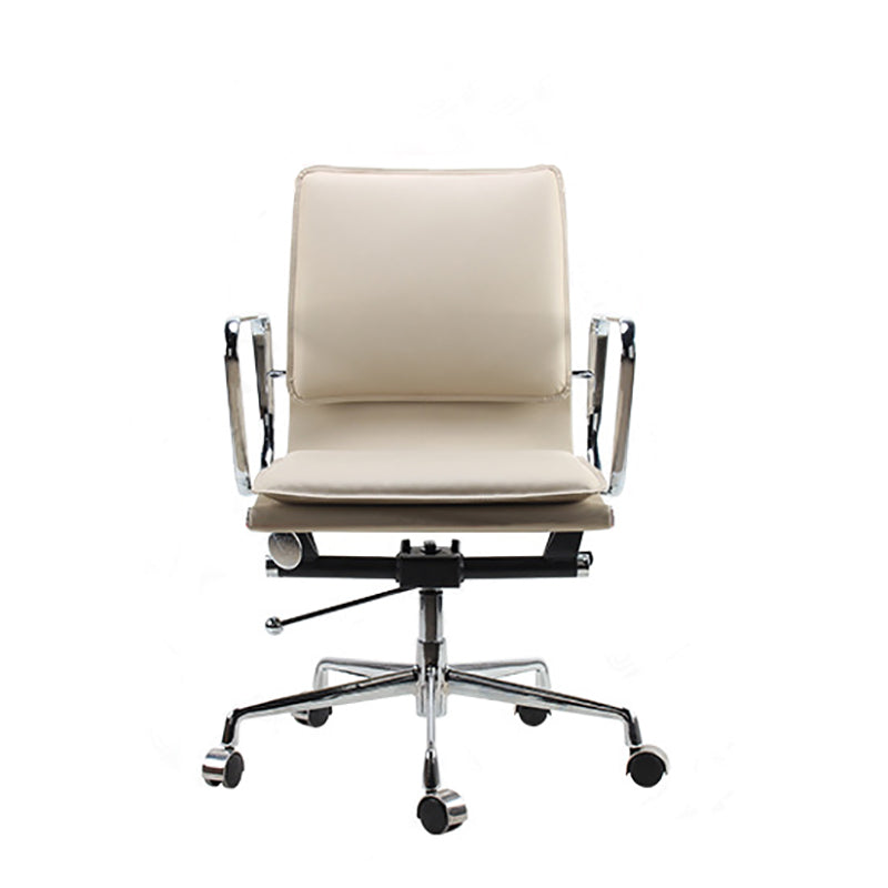 Modern Fixed Arms Chair Leather Adjustable Seat Height Desk Chair with Wheels Clearhalo 'furn' 'furn_office_chair' 'Furniture' 'Office Chairs' 'Office Furniture' 'office_chair' 7037156