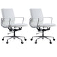 Modern Fixed Arms Chair Leather Adjustable Seat Height Desk Chair with Wheels White 2 Piece Set Clearhalo 'furn' 'furn_office_chair' 'Furniture' 'Office Chairs' 'Office Furniture' 'office_chair' 7037171