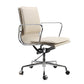 Modern Fixed Arms Chair Leather Adjustable Seat Height Desk Chair with Wheels Off-White 1 Piece Clearhalo 'furn' 'furn_office_chair' 'Furniture' 'Office Chairs' 'Office Furniture' 'office_chair' 7037173