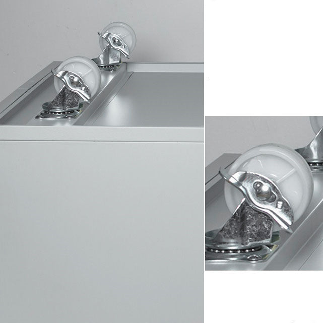 Archivos contemporáneos Archives laterales de marco de metal en la oficina de ruedas