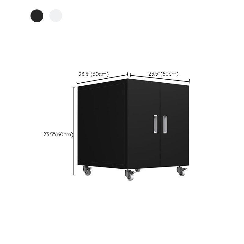 Archivos contemporáneos Archives laterales de marco de metal en la oficina de ruedas