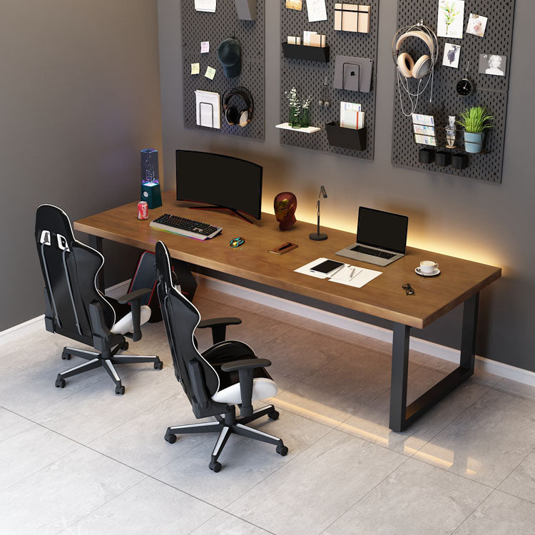 Bureau d'ordinateur en bois de style moderne bureau de tâche de forme rectangulaire avec 2 lames pour la maison
