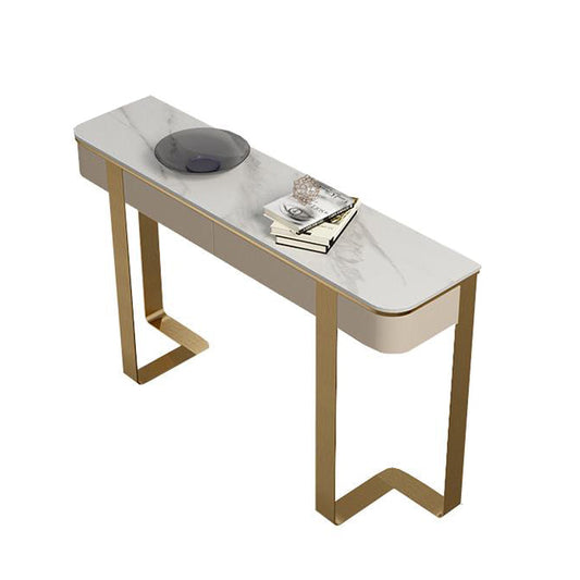 Glam Golden Console Accent Table Half Moon Console Sofa Table for Hall