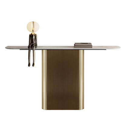 Glam Metal Console Accent Table Golden Console Sofa Table for Hall