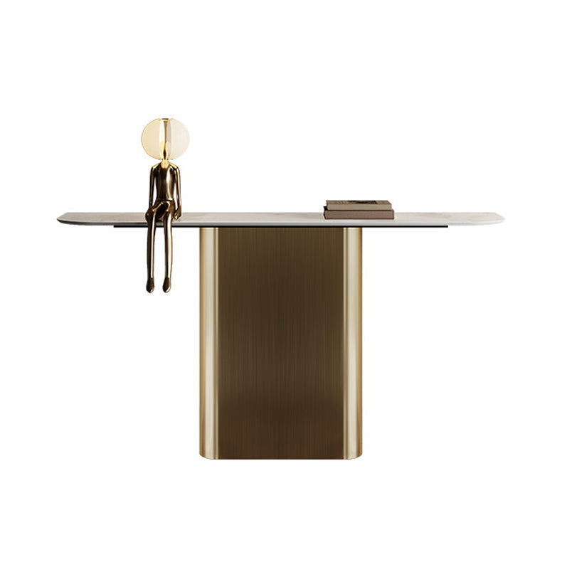 Glam Metal Console Accent Table Golden Console Sofa Table for Hall