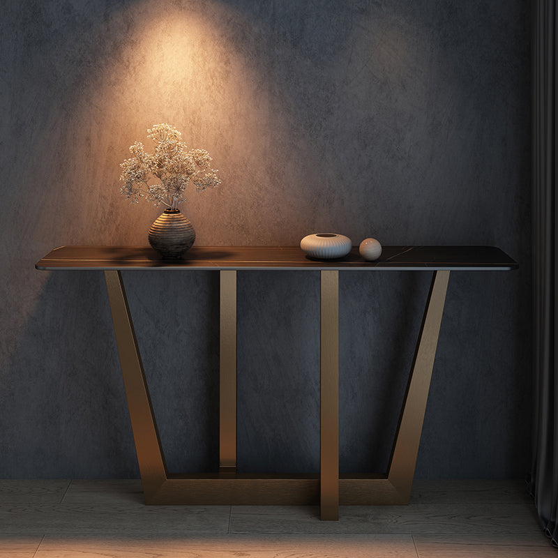 Glam Rectangle Console Accent Table Metal Console Sofa Table for Hall