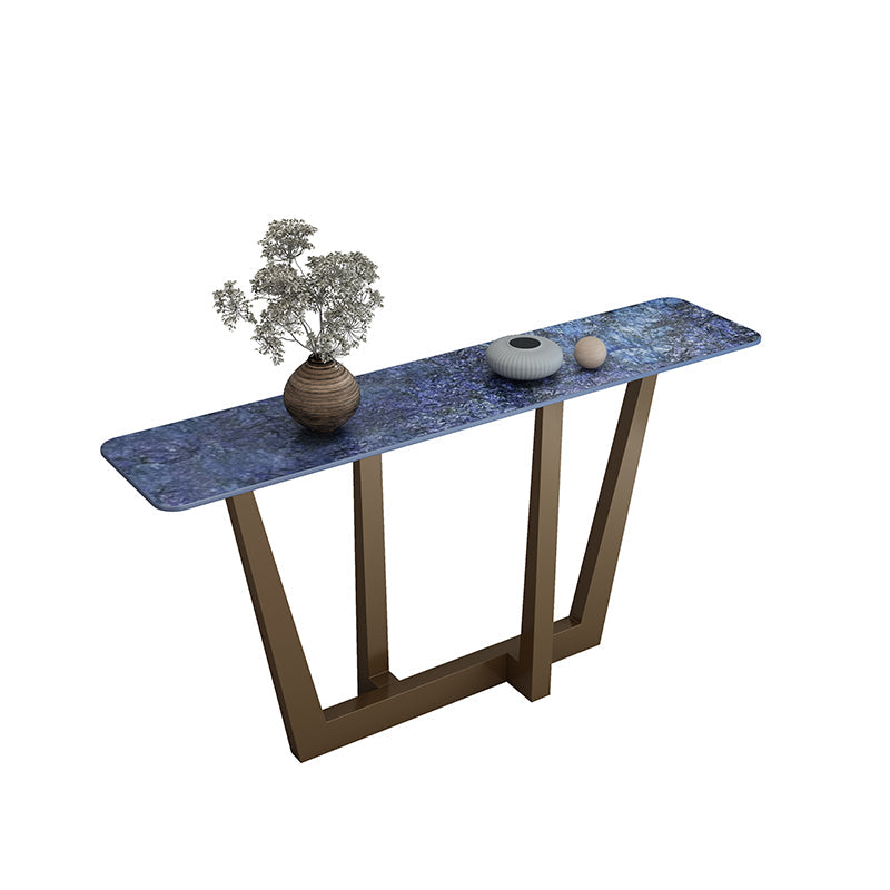 Glam Rectangle Console Accent Table Metal Console Sofa Table for Hall
