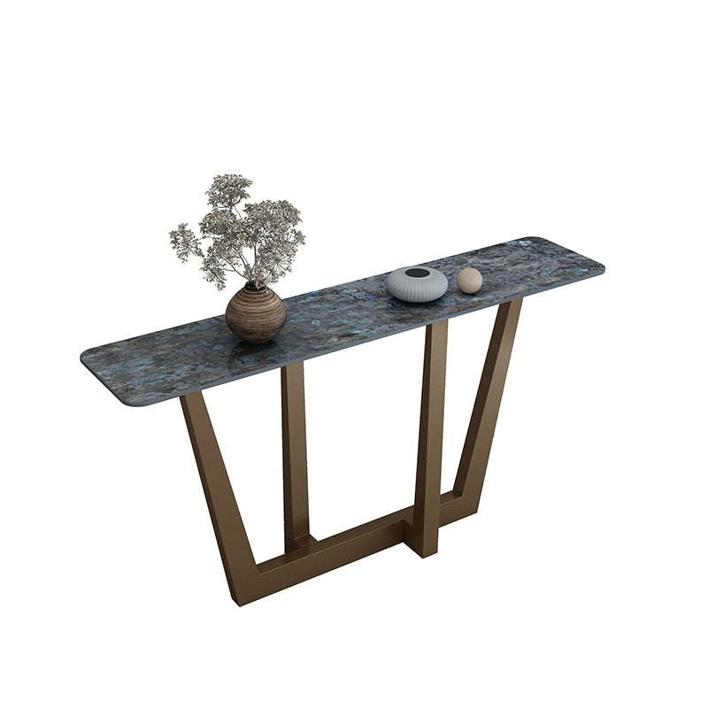 Glam Rectangle Console Accent Table Metal Console Sofa Table for Hall