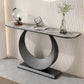 Glam Stone Console Accent Table Metal Console Sofa Table for Hall
