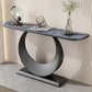 Glam Stone Console Accent Table Metal Console Sofa Table for Hall