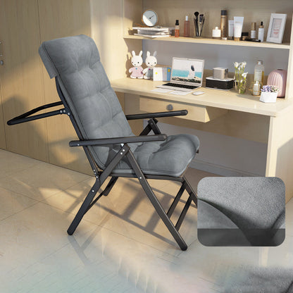 Polyester Blend Standard Recliner with Tufted Back Manial-Push Back Recliner Deck Chair 21"L x 30"W x 43"H Without Lumbar Support