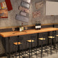 Industrial Rectangle Pub Table Set 1/4/6/7 Pieces Solid Wood Bar Set for Indoor